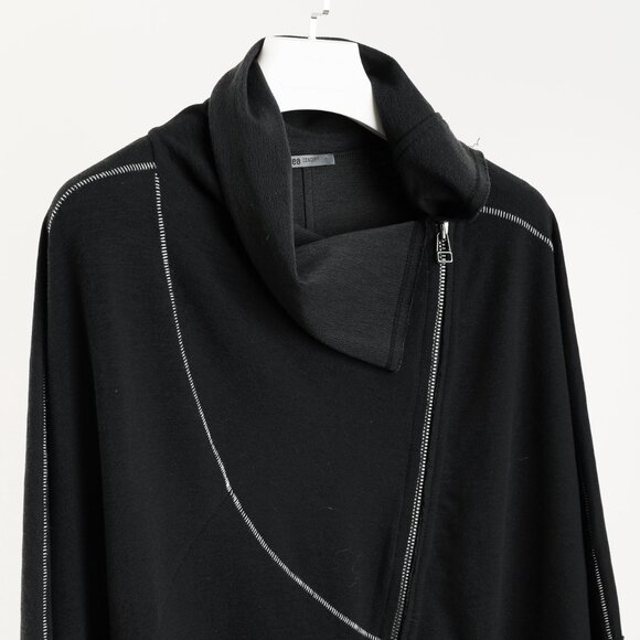 Crea Concept AW/18 Dark Charcoal Jersey Asymmetrical Zip Coatigan - Picture 4 of 12